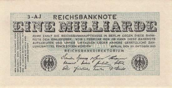 1 Milliarde Mark ro.119a AJ